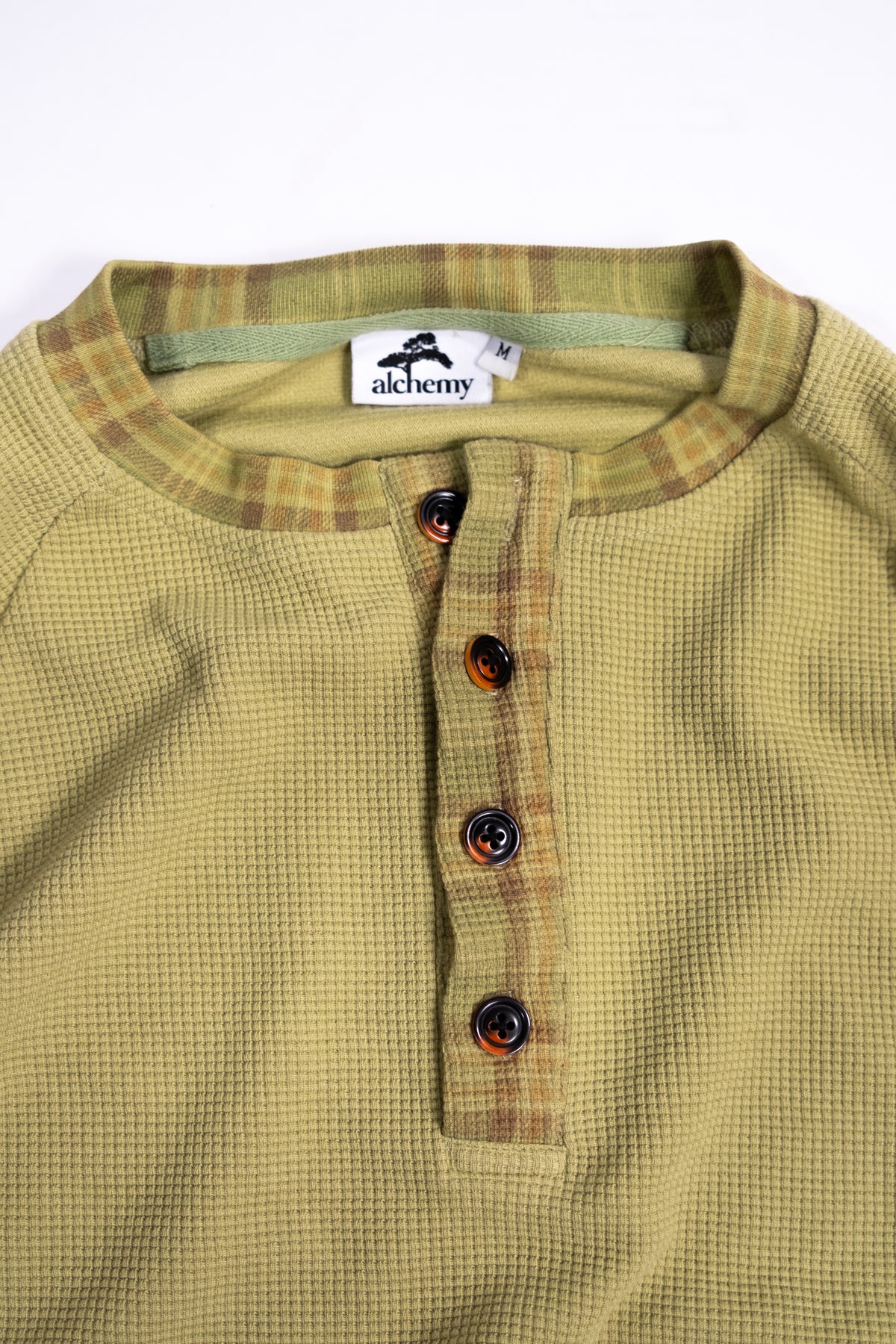 Henley Thermal (Green Plaid)