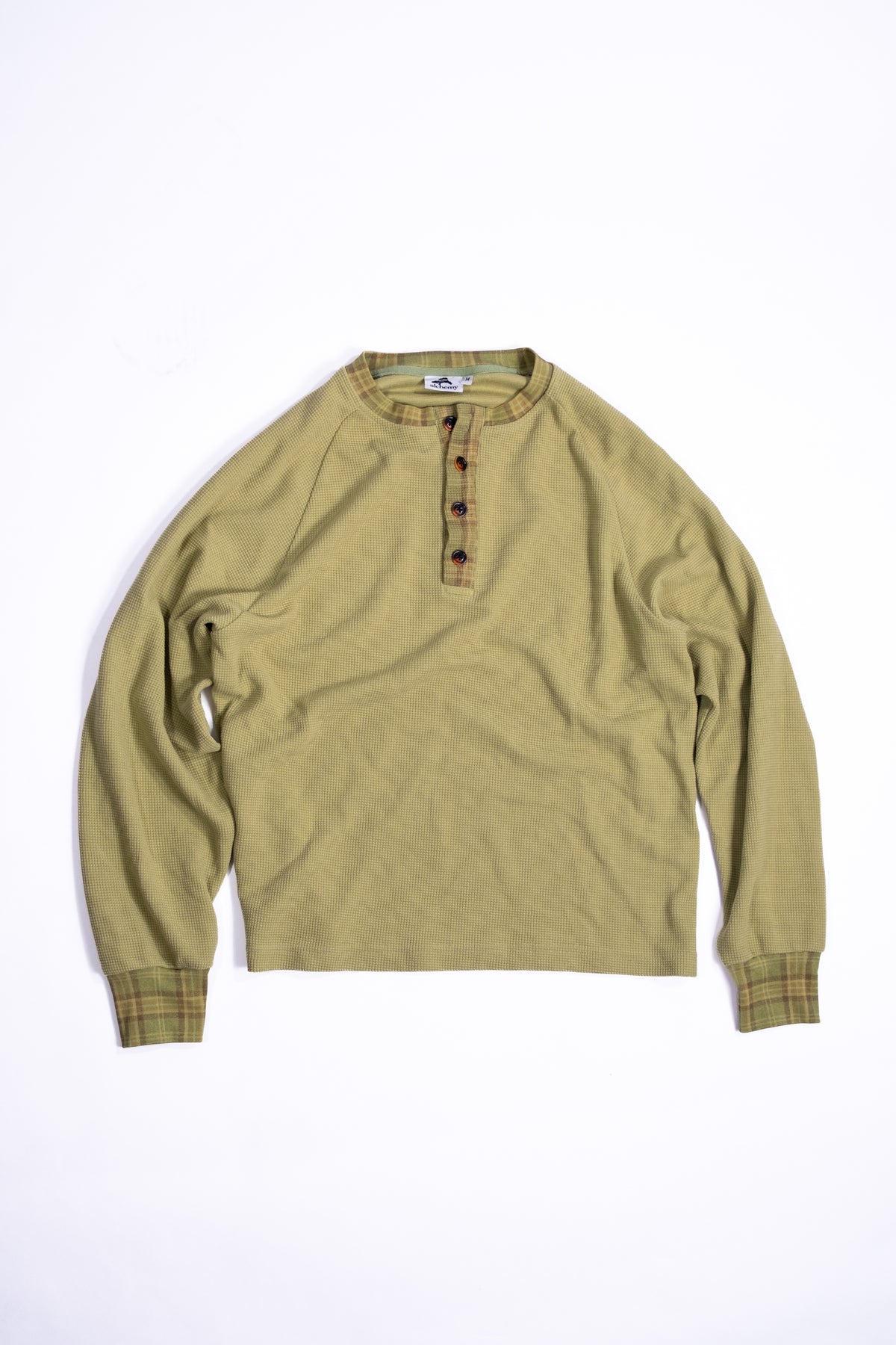 Henley Thermal (Green Plaid)