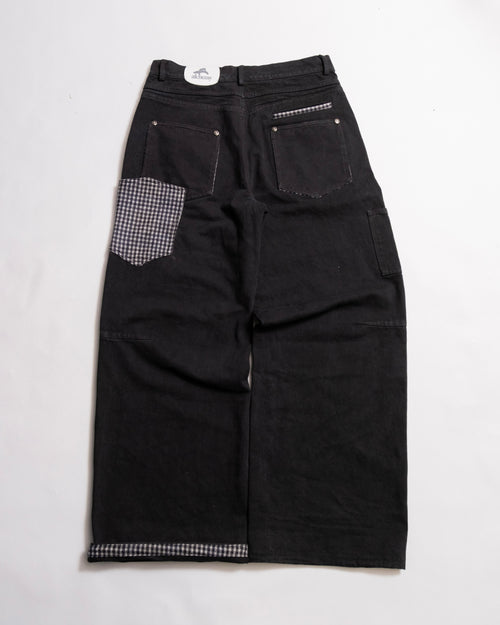 Heavy Baggy Denim (Black Plaid)