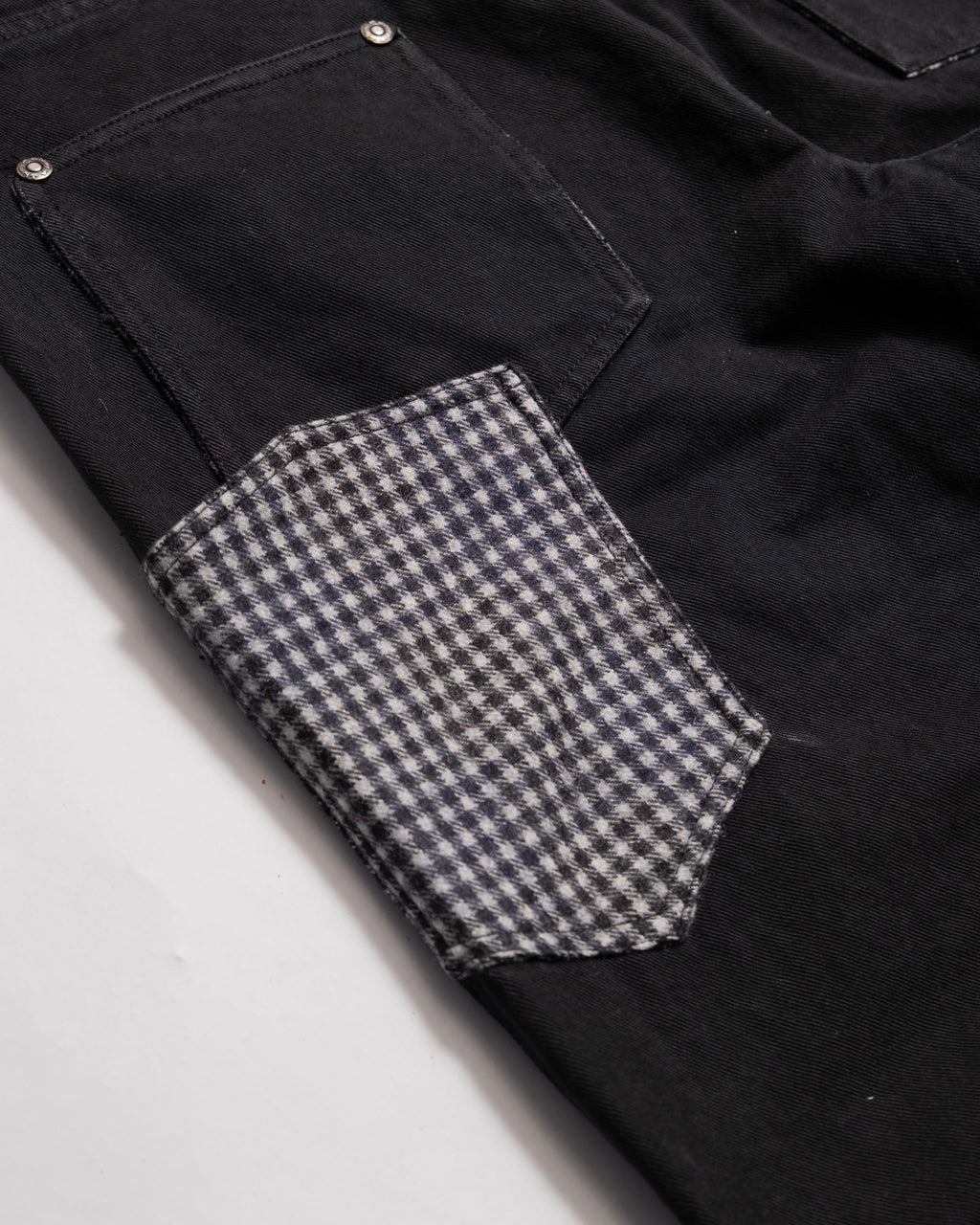 Heavy Baggy Denim (Black Plaid)