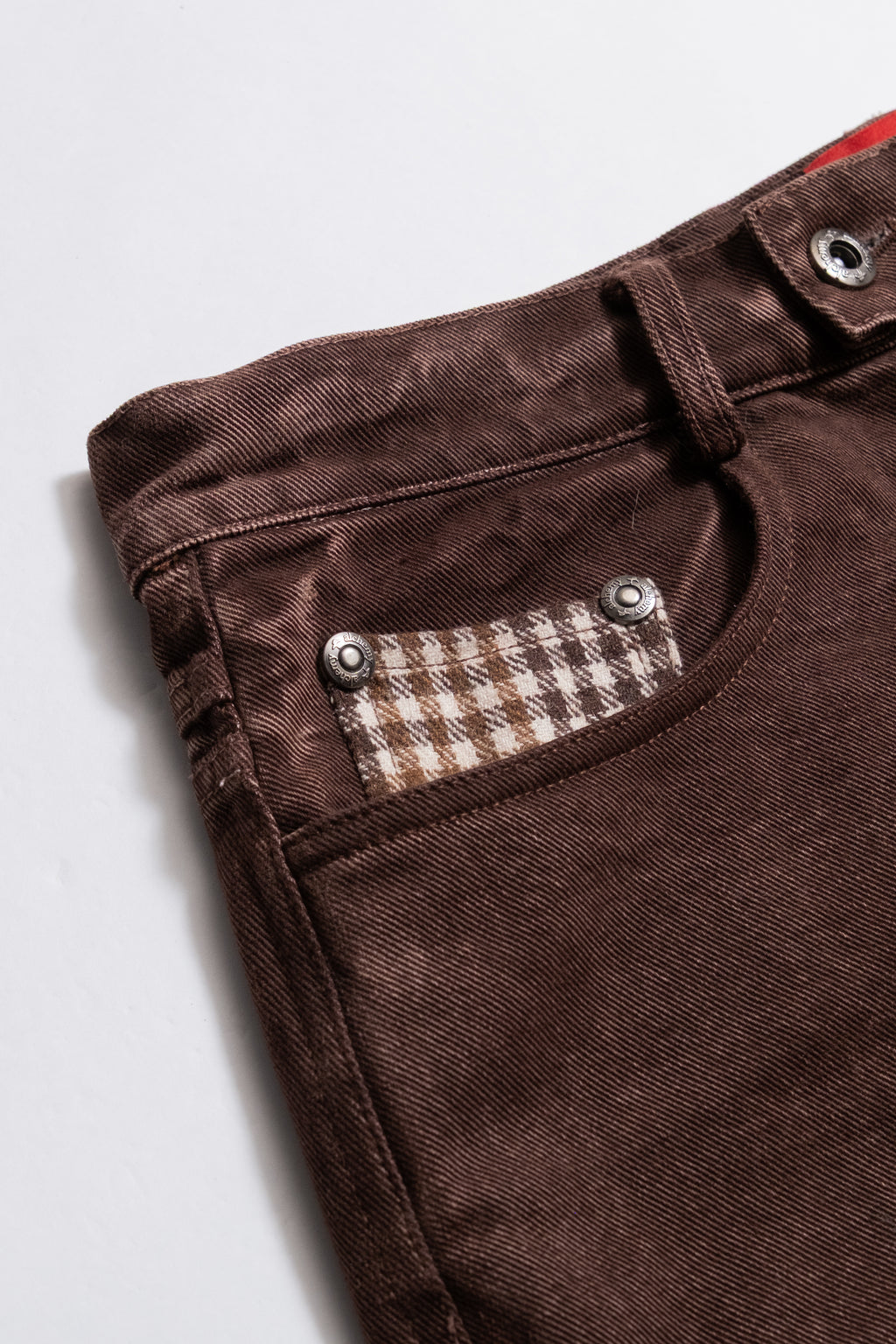 Heavy Baggy Denim (Brown Plaid)