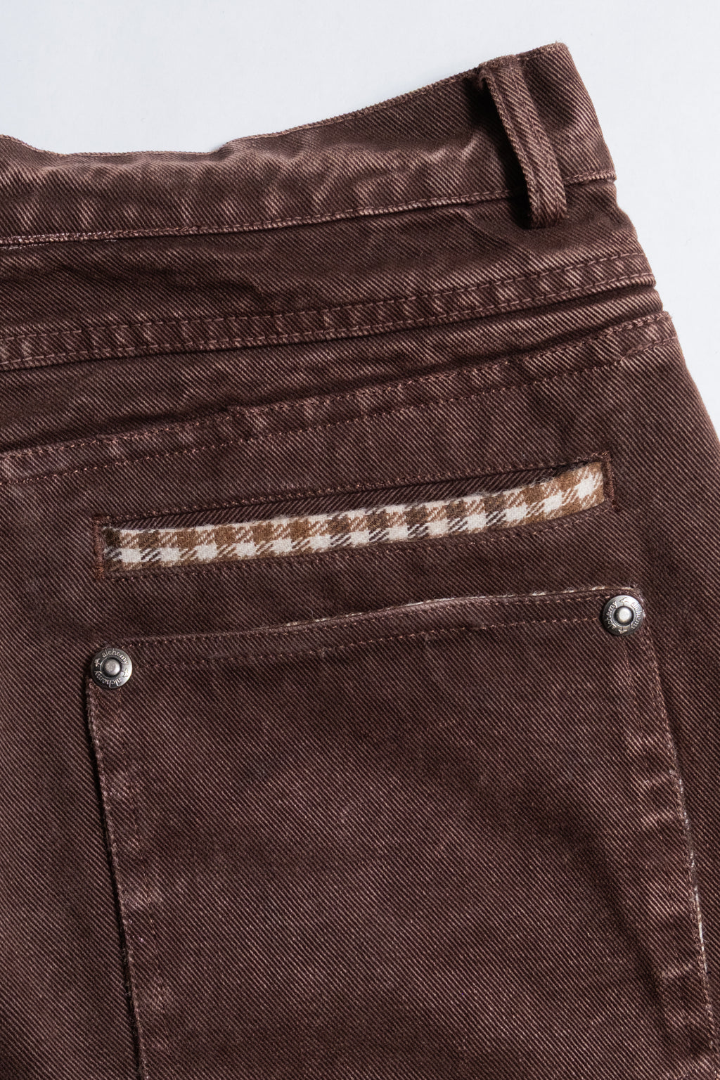 Heavy Baggy Denim (Brown Plaid)