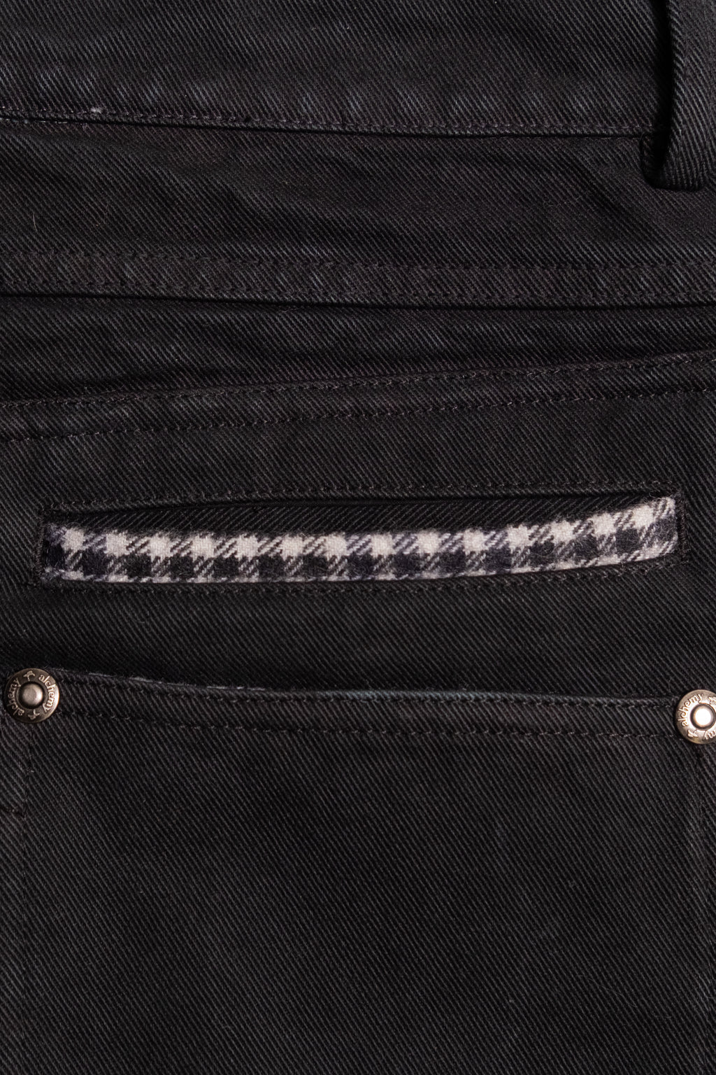 Heavy Baggy Denim (Black Plaid)