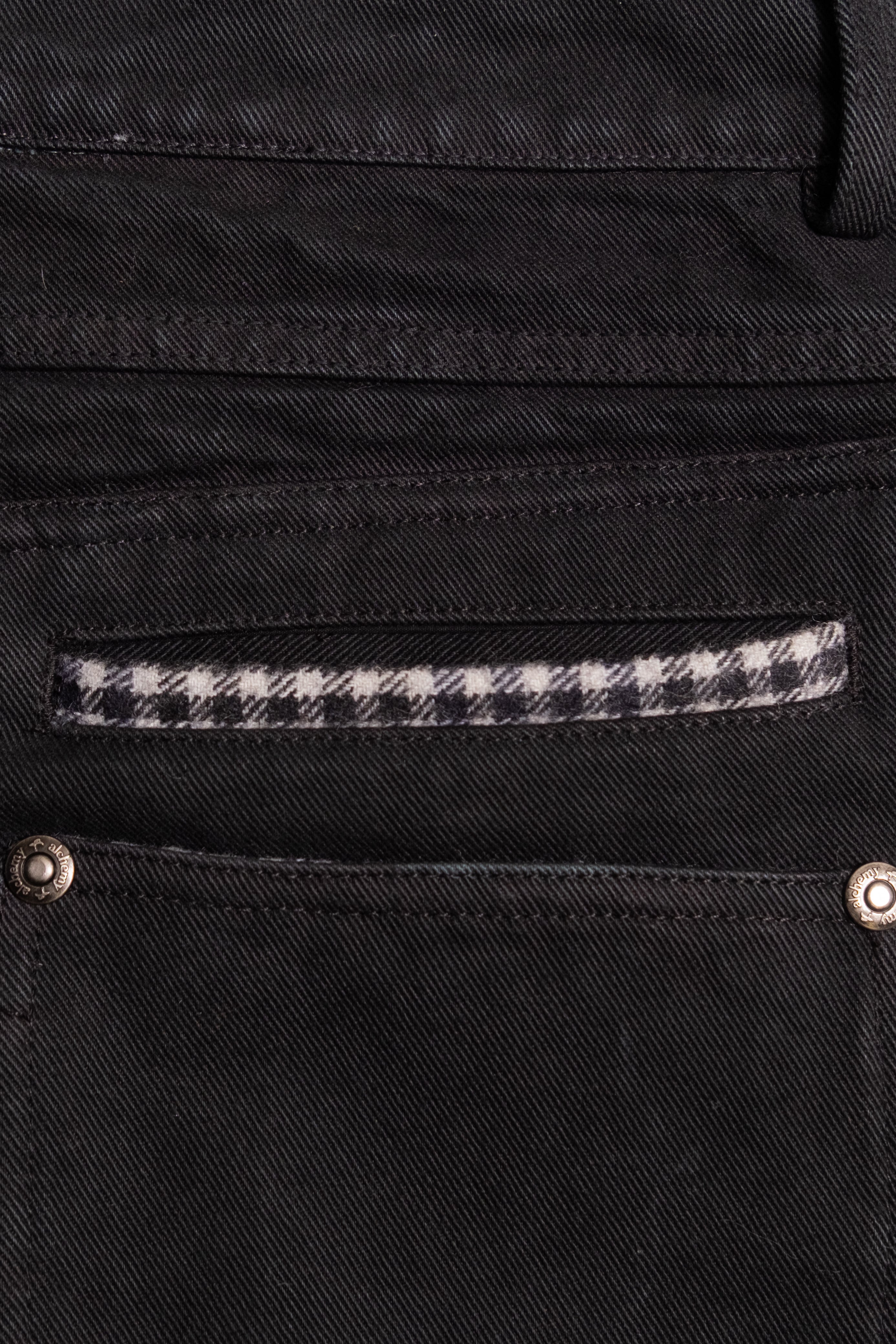 Heavy Baggy Denim (Black Plaid)