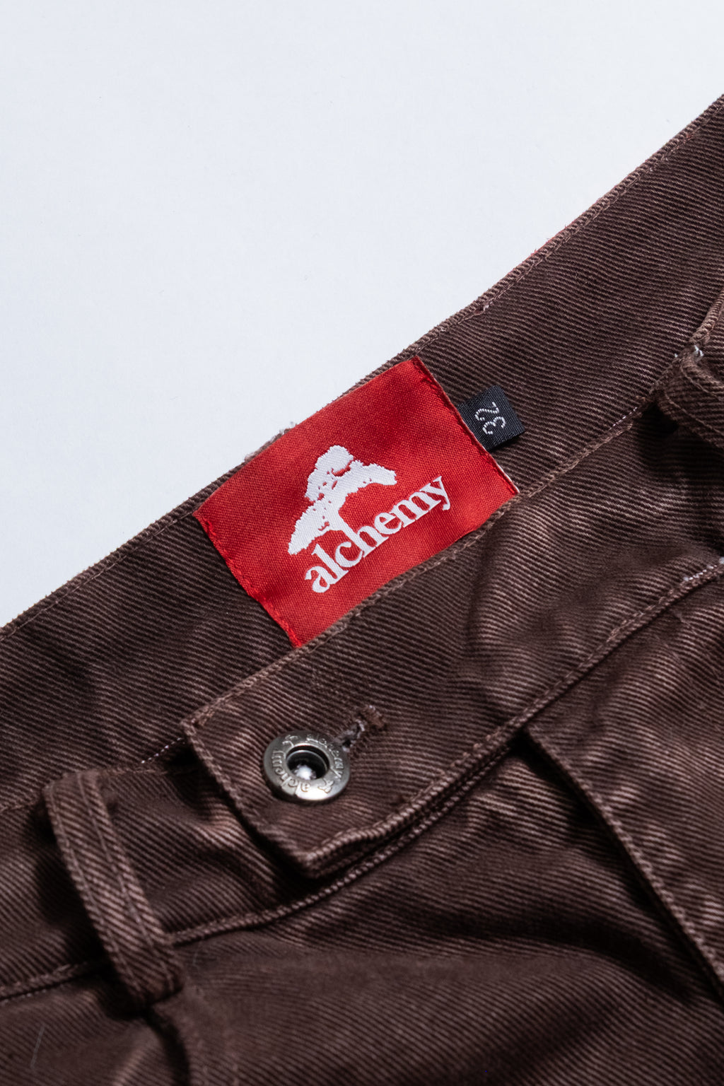 Heavy Baggy Denim (Brown Plaid)