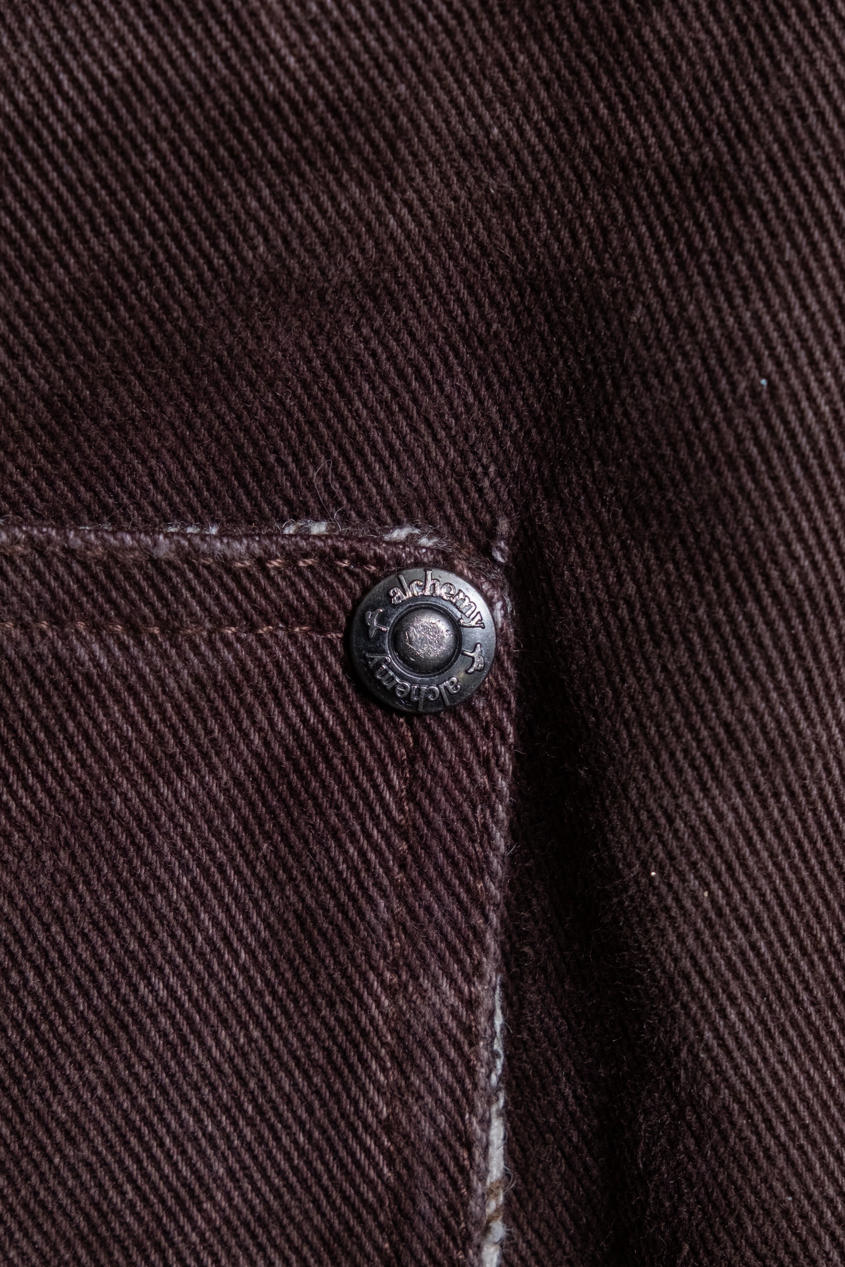 Heavy Baggy Denim (Brown Plaid)