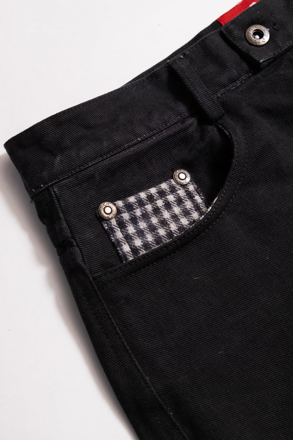 Heavy Baggy Denim (Black Plaid)