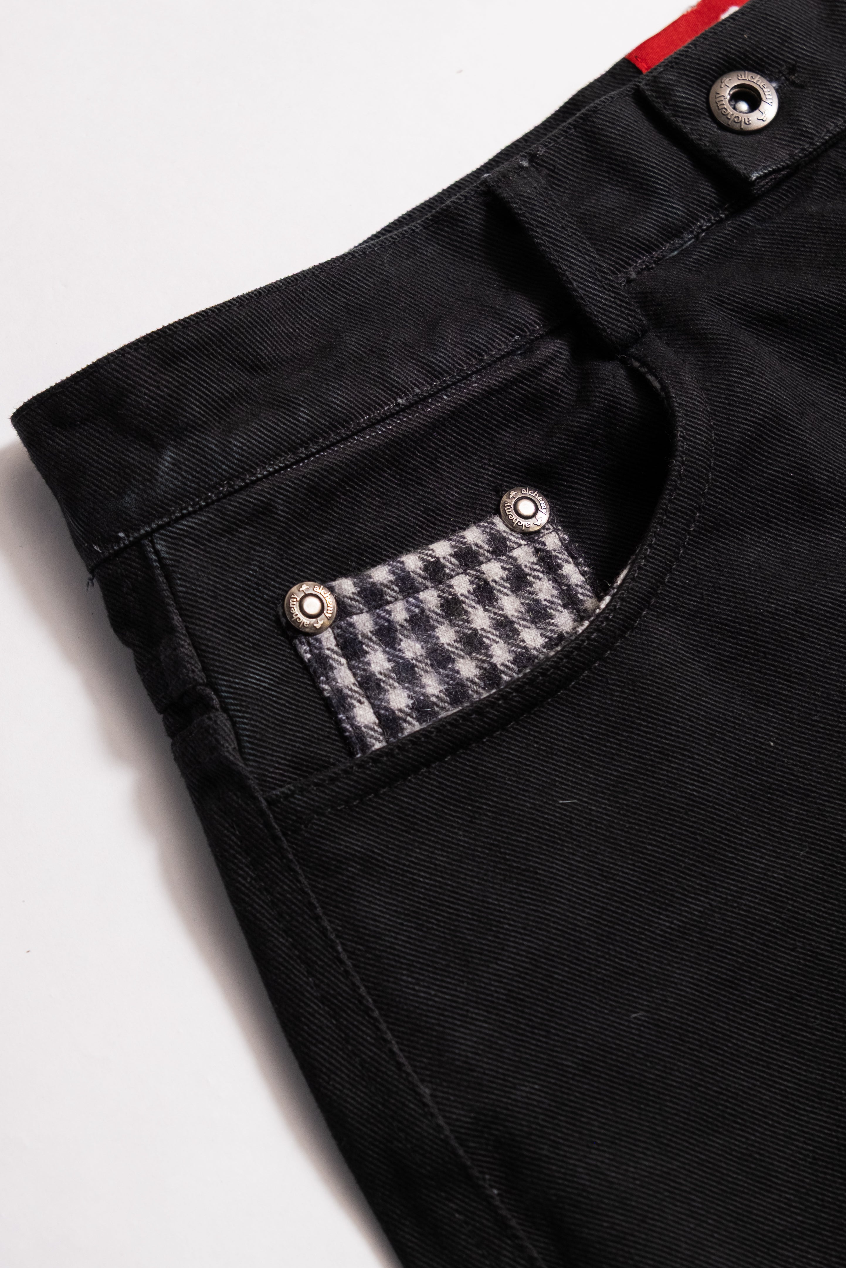 Heavy Baggy Denim (Black Plaid)