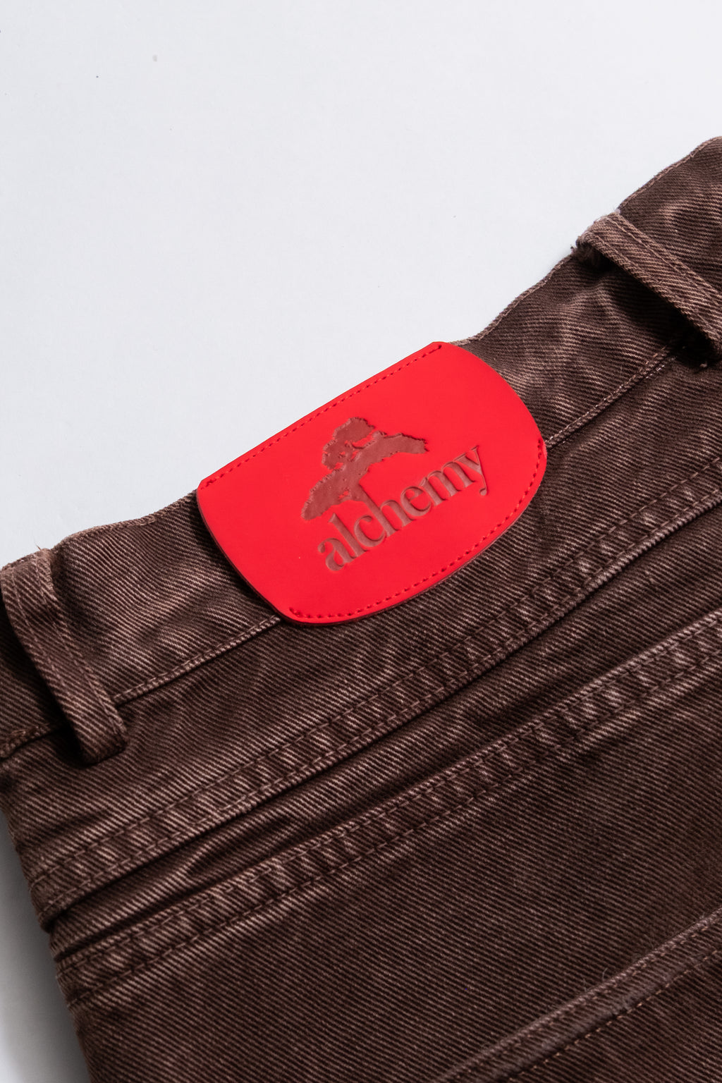 Heavy Baggy Denim (Brown Plaid)