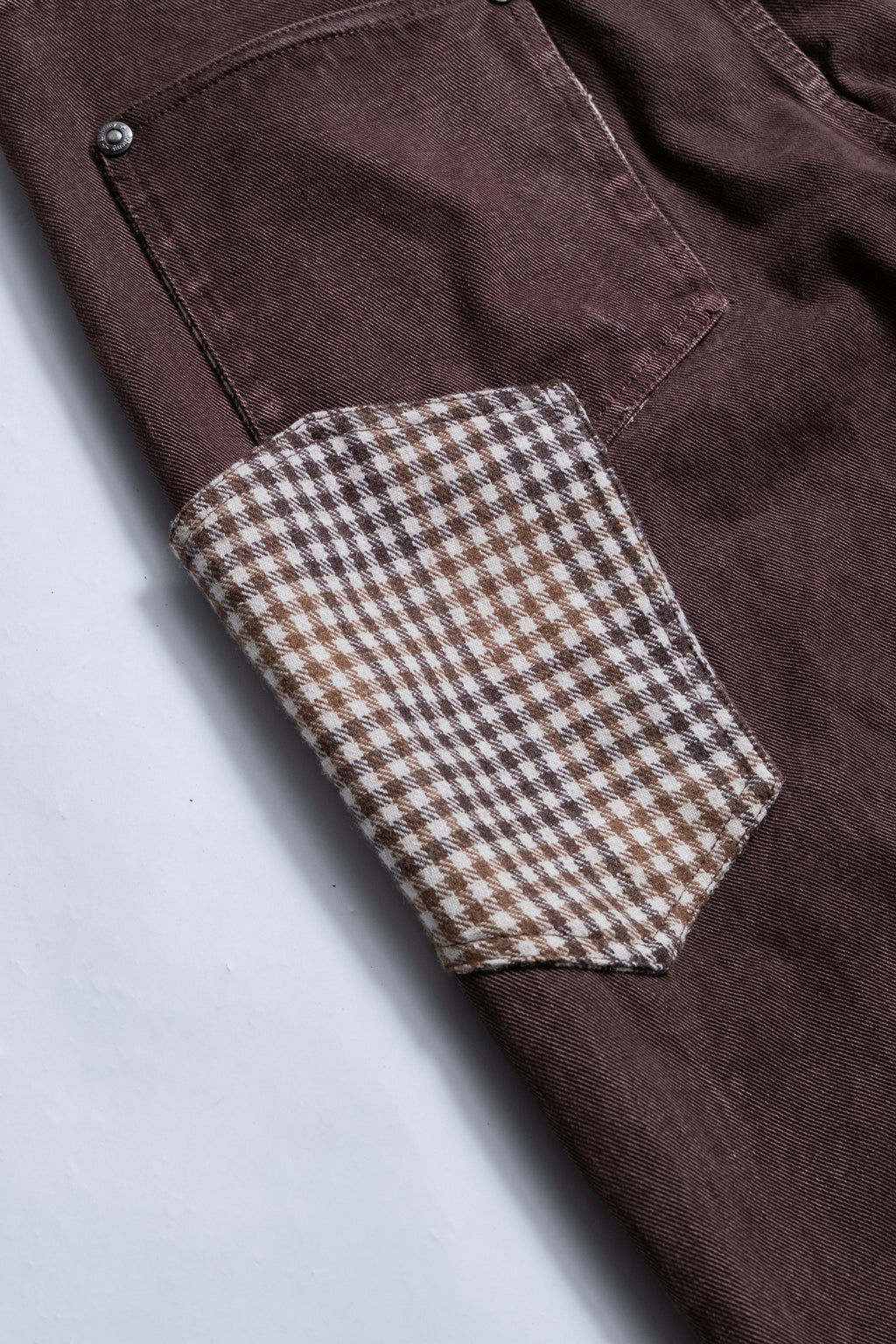 Heavy Baggy Denim (Brown Plaid)