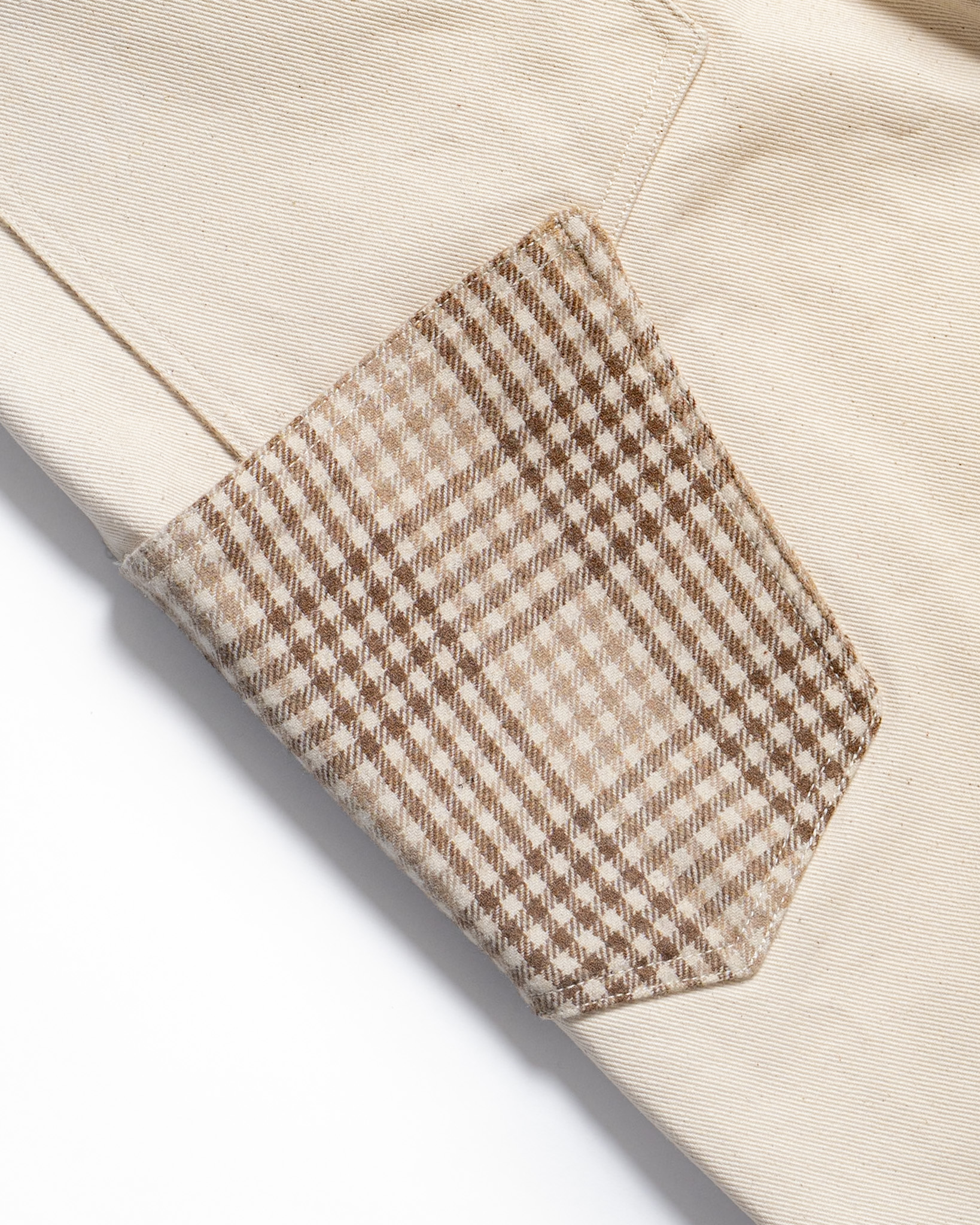 Heavy Baggy Denim (Cream Plaid)