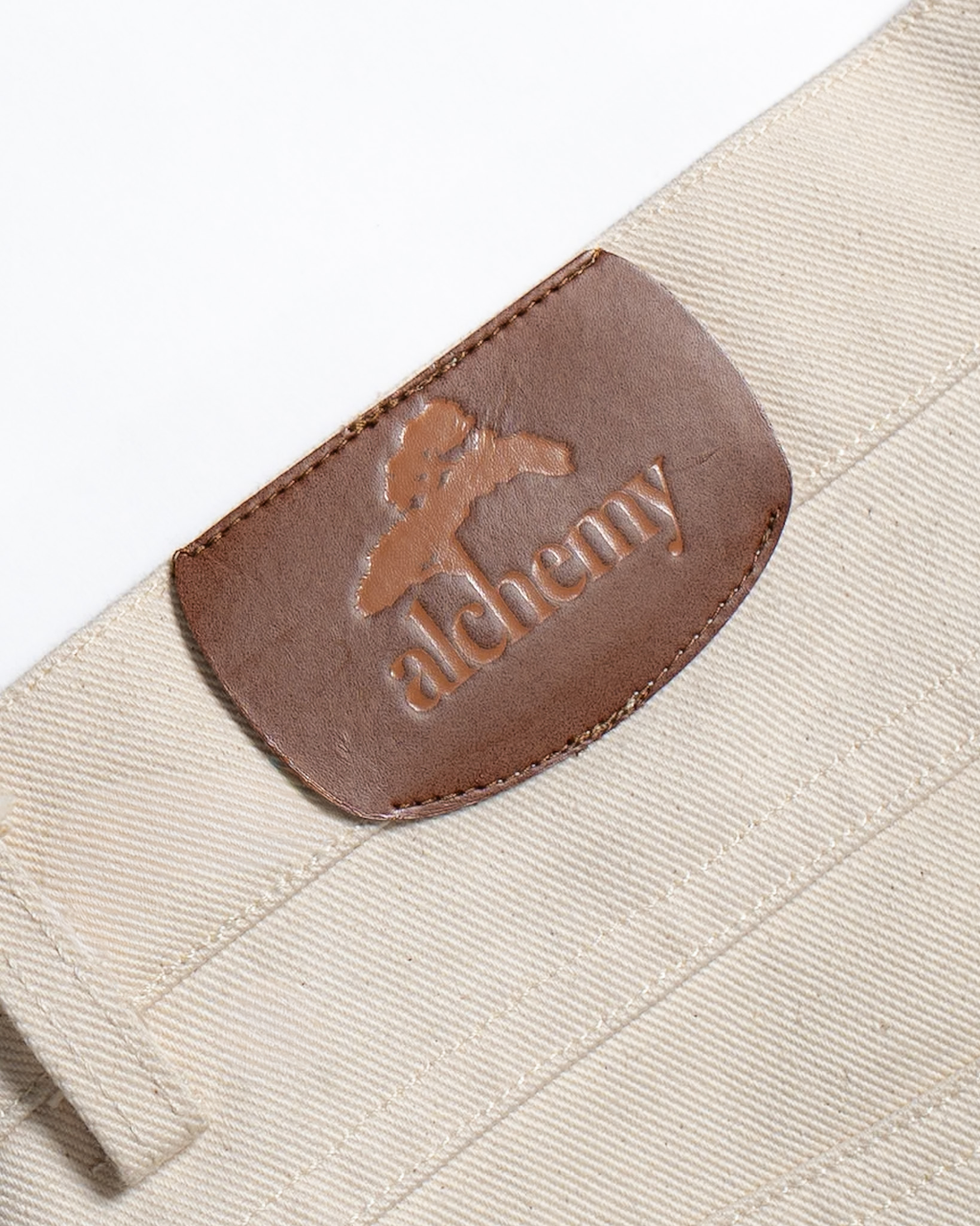 Heavy Baggy Denim (Cream Plaid)